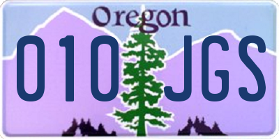 OR license plate 010JGS