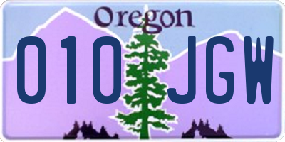 OR license plate 010JGW