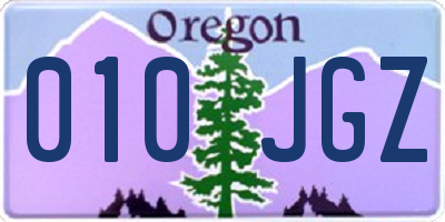 OR license plate 010JGZ