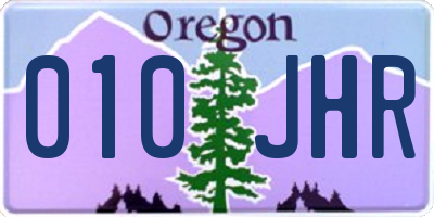 OR license plate 010JHR