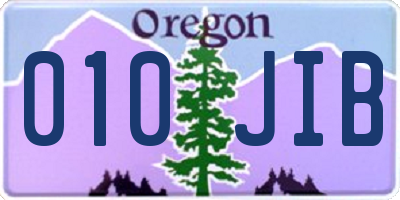 OR license plate 010JIB