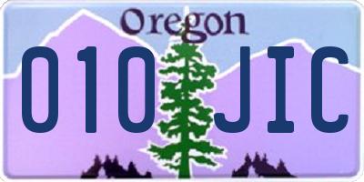 OR license plate 010JIC