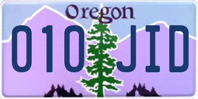 OR license plate 010JID