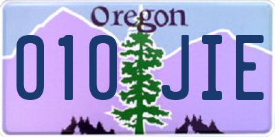 OR license plate 010JIE