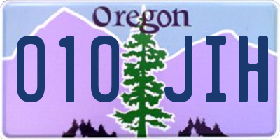 OR license plate 010JIH