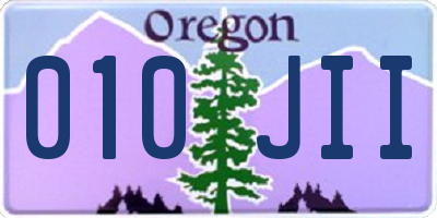 OR license plate 010JII