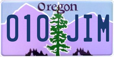 OR license plate 010JIM