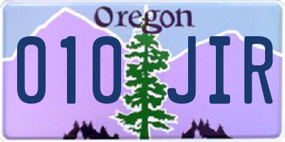 OR license plate 010JIR