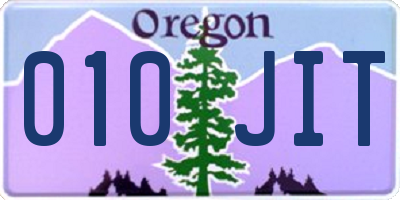 OR license plate 010JIT