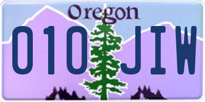 OR license plate 010JIW