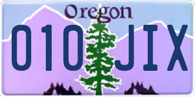 OR license plate 010JIX