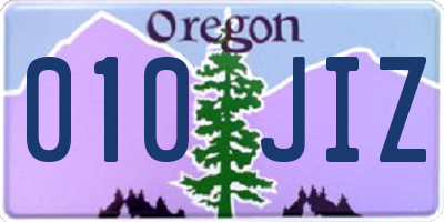 OR license plate 010JIZ