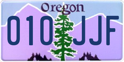 OR license plate 010JJF