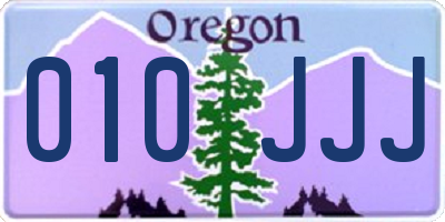 OR license plate 010JJJ
