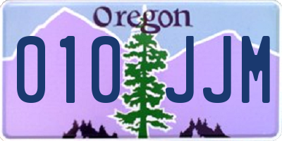 OR license plate 010JJM