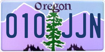 OR license plate 010JJN