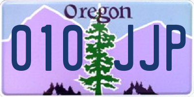 OR license plate 010JJP