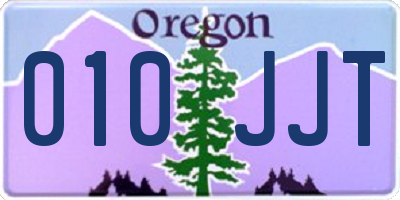 OR license plate 010JJT