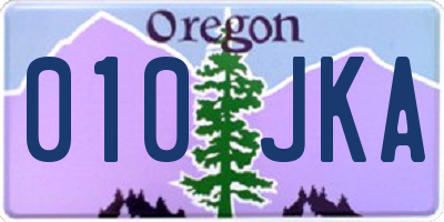 OR license plate 010JKA