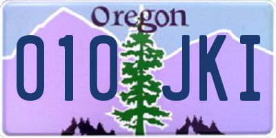 OR license plate 010JKI
