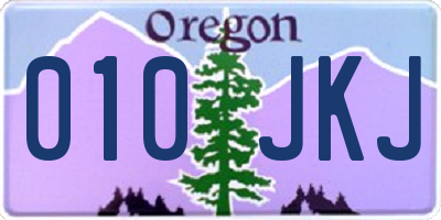 OR license plate 010JKJ