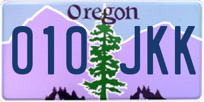 OR license plate 010JKK