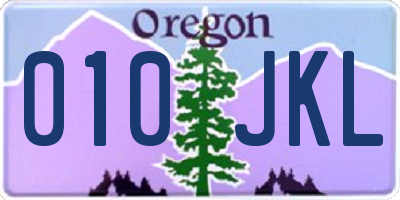 OR license plate 010JKL