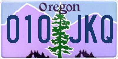 OR license plate 010JKQ