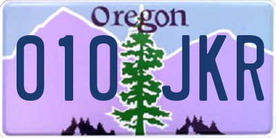 OR license plate 010JKR