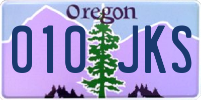 OR license plate 010JKS