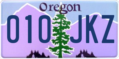 OR license plate 010JKZ