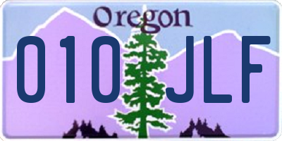 OR license plate 010JLF
