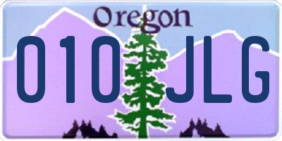 OR license plate 010JLG