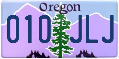 OR license plate 010JLJ