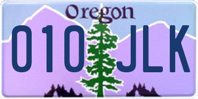 OR license plate 010JLK