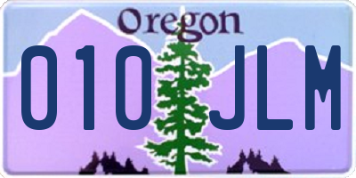 OR license plate 010JLM
