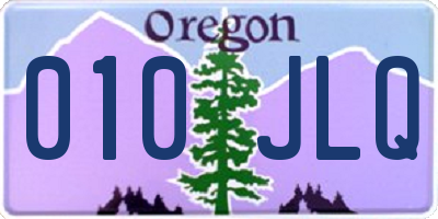 OR license plate 010JLQ