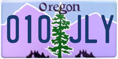 OR license plate 010JLY