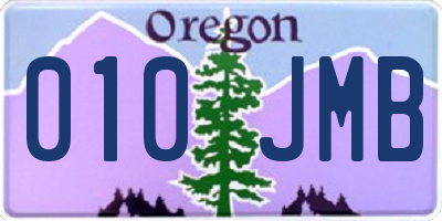 OR license plate 010JMB