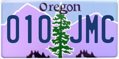 OR license plate 010JMC