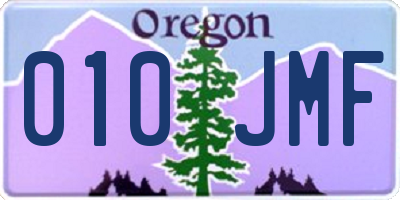 OR license plate 010JMF