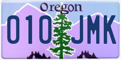 OR license plate 010JMK