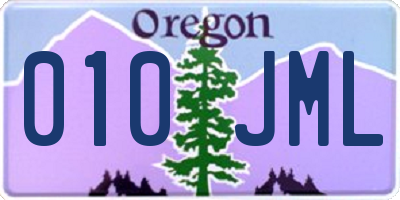 OR license plate 010JML