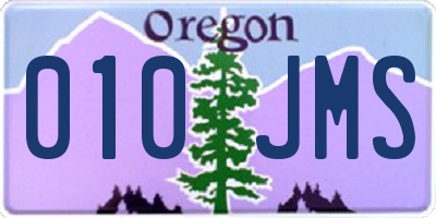 OR license plate 010JMS