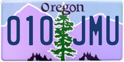OR license plate 010JMU