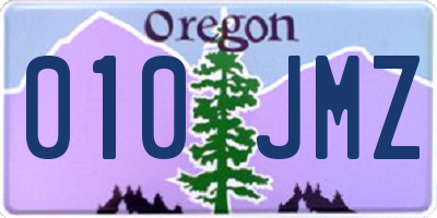 OR license plate 010JMZ
