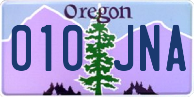 OR license plate 010JNA