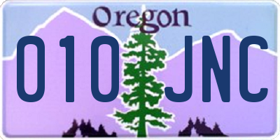 OR license plate 010JNC
