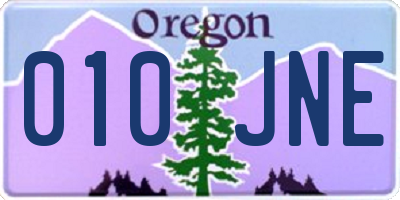 OR license plate 010JNE