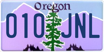 OR license plate 010JNL